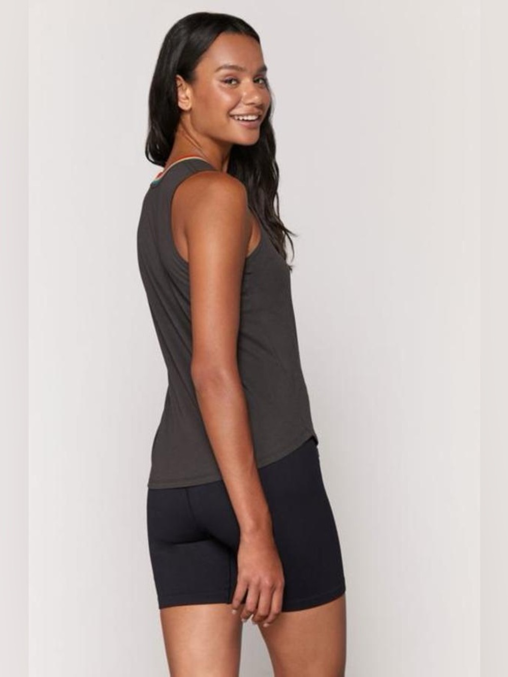 Spiritual Gangster Love Is My Superpower Rainbow-Trim Tank Top M - Picture 3 of 8